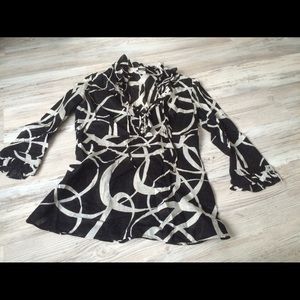 JCrew black/white lightweight blouse.